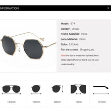 将图片加载到图库查看器,Small Polygon Women Men Sunglasses Delicate Metal Polygon Sunglasses For Women Classic Retro Small Size Frame Women Sunglasses Design Glasses for Men