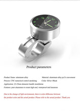 Load image into Gallery viewer, 7/8" Universal Motorcycle Handlebar Watch Bike Hand Grip Bar Mount Dial Clock Motorcycle Handlebar Watch Mount Clock Glow Mount Clock Dial Watch Fit Waterproof For Scooter Bicycle Motor ATV