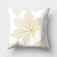 Load image into Gallery viewer, Tropical Leaf Flower Green Yellow Pillowcase Decorative Throw Pillow Case Cushion Cover Gold Stamping Leaves Polyester Cushion Cover Throw Pillow Decorative Cushions Home Decor Pillow Covers