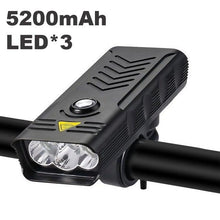Load image into Gallery viewer, Bike Light USB Rechargeable 3000 Lumens Bike Headlight LED Super Bright Flashlight Front Lights And Back Rear Light Adjustable Lightness Waterproof And Large Capacity Battery 10000mAh