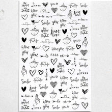 将图片加载到图库查看器,Black White 3D Nail Sticker Decals Cool English Letter Nail Art Decoration Manicure Design Christmas New Year Gift French Nail Art Stickers Decals 8Sheets Nail Art Supplies 3D Self-Adhesive Nail Art Decoration Pattern Nail Accessories Classic Simple