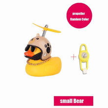 Load image into Gallery viewer, Yellow Small Bike Duck Bicycle Bell Luminous Normal Duck Ducky Bicycle Airscrew Helmet Wind Motor Riding Cycling Lights Horn Rubber Duck Helmet Bike Horn Bell Car Decoration Bicycle Horn