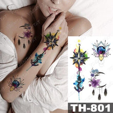 Load image into Gallery viewer, Luxury Big Waterproof Temporary Sticker Tattoo Large Flowers And Animals Body Tattos For Womens