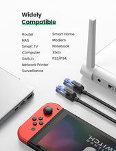 将图片加载到图库查看器,Elegant Black Ethernet Cable CAT8 40Gbps 2000MHz CAT 8 Networking Nylon Braided Internet LAN Network Cable With Gold Silver Plated RJ45 Connector Cord For Router TV