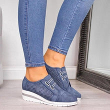 Load image into Gallery viewer, New High Heel Casual Womens Sneakers Breathable Height Increasing Shoes Air Cushion Comfortable Sneakers Women's Vulcanize Leather Shoes Luxury Walking Women Outdoor Shoes