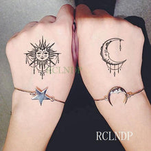 Load image into Gallery viewer, Elegant Black Waterproof Temporary Tattoo Stickers Moon Hill Modern Body Art Stickers Hand Foot High Quality For Womens