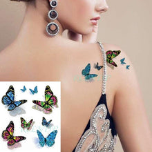 Load image into Gallery viewer, Elegant Waterproof Temporary Butterfly Sticker Tattoo Fake Halloween Party Tattoo For Woman Girls