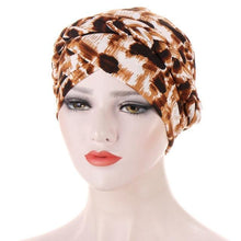 Load image into Gallery viewer, Fashion Soft Cotton Print Braid Turban Lightweight Muslim Turbans Head For Women Women's Hijabs Caps Hat Lightweight Inner Hijab Caps Elegant Arab Wrap Head Scarves Turban Scarf For Women