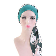 Load image into Gallery viewer, Fashion Printed Flowers Soft Beanie Turban Hat Inner Hijabs Cap Muslim Head Scarf Turban Bonnet Ladies Wrap Under Hijab Caps For Women