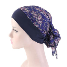 Load image into Gallery viewer, Fashion Printed Flowers Soft Beanie Turban Hat Inner Hijabs Cap Muslim Head Scarf Turban Bonnet Ladies Wrap Under Hijab Caps For Women