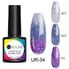 Load image into Gallery viewer, Luxury Modern Elegant Colorful Diamond Gel Nail Polish UV Temperature Color Changing Elegant Fashion Rainbow Colors For Womens