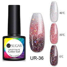 Load image into Gallery viewer, Luxury Modern Elegant Colorful Diamond Gel Nail Polish UV Temperature Color Changing Elegant Fashion Rainbow Colors For Womens