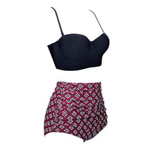 Load image into Gallery viewer, Women Swimsuits Vintage Push Up Polka Dot Plus Size Bathing Suits High Waist Bikini Underwire High Waist Swimsuit Bathing Suits Bikini Women Swimsuits Vintage Push Up Bathing Suits