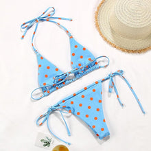 Load image into Gallery viewer, Bikini Swimsuit Solid Color Bikini Set Swimwear Bathing Suit Women Bikinis String Beach Women Two Piece Bikini Swimsuit Bathing Suits Halter Triangle Tops String Bikini Sets