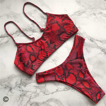Load image into Gallery viewer, Leopard Bikini Women Swimwear Female Swimsuit Women Two Pieces Scalloped Bikini Set Swimsuits Bathing Suit Two-pieces Bikini Set Bather Bathing Suit