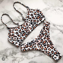 Load image into Gallery viewer, Leopard Bikini Women Swimwear Female Swimsuit Women Two Pieces Scalloped Bikini Set Swimsuits Bathing Suit Two-pieces Bikini Set Bather Bathing Suit