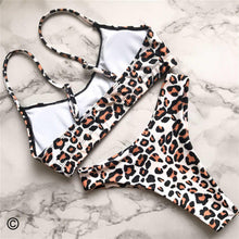 Load image into Gallery viewer, Leopard Bikini Women Swimwear Female Swimsuit Women Two Pieces Scalloped Bikini Set Swimsuits Bathing Suit Two-pieces Bikini Set Bather Bathing Suit