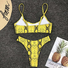 Load image into Gallery viewer, Leopard Bikini Women Swimwear Female Swimsuit Women Two Pieces Scalloped Bikini Set Swimsuits Bathing Suit Two-pieces Bikini Set Bather Bathing Suit