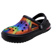 将图片加载到图库查看器,Mens Womens Sandals Hole Shoes Rubber Clogs Couple Garden Shoes Color Printing Air Cushion Beach Sandals Unisex Garden Clogs Lightweight Slip On Women Men Beach Sandals Water Shoes