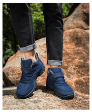 将图片加载到图库查看器,Waterproof Winter Mens Boots With Fur Warm Snow Mens Womens Boots Winter Work Casual Shoes High Top Winter Snow Boots Warm Fur Lined Winter Water-Resistan Ankle Booties