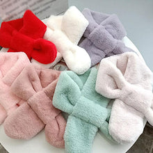 Load image into Gallery viewer, New Winter Solid Color Warm Thicken Soft Collar Scarf Faux Rabbit Fur Neckerchief Plush Warm Hot Scarfs Cross Collar Scarf Shawl Solid With Pearl Elegant For Women