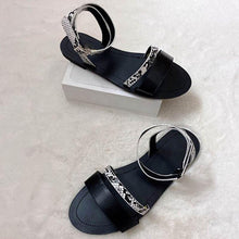 Load image into Gallery viewer, Women Sandals Summer Hollow Out Shoes Open Toe Beach Flats Ladies Footwear Strappy Flat Sandals Adjustable Casual Sandal With Open Toe Slingback Elegant Sandals