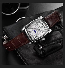 Load image into Gallery viewer, Square Luxury Mens Watch Analog Waterproof Quartz Sport Stylish Leather Strap Wrist Watch Business Design For Men
