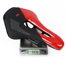Load image into Gallery viewer, Leather Bike Saddle Road Bike Front Seat Cycling Saddles For Mens Breathable Hollow Cushion Bicycle Saddle Comfort Bike Saddle Ergonomic Waterproof Bicycle Seat For Road Bike Mountain Bike Seats