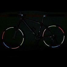 Load image into Gallery viewer, Bike Reflective Stickers Cycling Fluorescent Reflective Tape Bicycle Adhesive Safety Decor Sticker Safety Reflective Warning Stickers Waterproof Outdoor Bicycle Rim Reflector Tape Thin Reflective Sticker Rolls For Bikes Bicycles