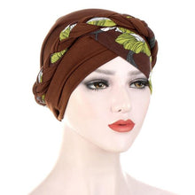 Load image into Gallery viewer, Fashion Soft Cotton Print Braid Turban Lightweight Muslim Turbans Head For Women Women's Hijabs Caps Hat Lightweight Inner Hijab Caps Elegant Arab Wrap Head Scarves Turban Scarf For Women