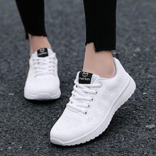 将图片加载到图库查看器,Elegant Sport Womens Sneakers Flats Casual Tennis Shoes Summer Lace-Up Mesh Light Breathable Casual Comfort Non Slip Lightweight Breathable Mesh Athletic Sneakers