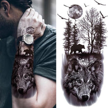 Load image into Gallery viewer, Realistic Full Arm Temporary Tattoos Sleeve Fake Tatoos Warrior Lion Tiger Flower Waterproof Tattoo Stickers For Womens Mens
