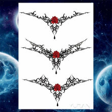 Load image into Gallery viewer, Luxury Big Tattoo Stickers Butterfly Body Arm Leg Tattoos Temporary Black Flower Rose Tattoos For Women's Adults