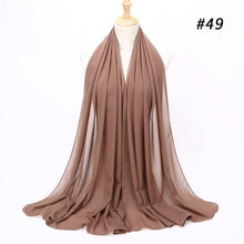 Load image into Gallery viewer, New Long Solid Colorful Soft Chiffon Hijab Elegant Scarf Wrap Lightweight Islamic Head Wear Escharpe Shawls Headband Stole Muslim Hijabs Wrap Headscarf Scarves Colors For Women