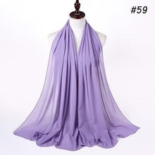 Load image into Gallery viewer, New Long Solid Colorful Soft Chiffon Hijab Elegant Scarf Wrap Lightweight Islamic Head Wear Escharpe Shawls Headband Stole Muslim Hijabs Wrap Headscarf Scarves Colors For Women