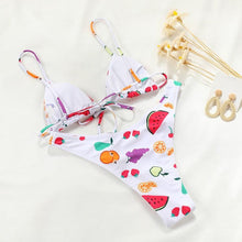Load image into Gallery viewer, Halter Bikinis Swimsuit String Bikini Swimsuit for Women Triangle Tie Side Adjustable Swimsuit Bathing Suit 2 Piece Set New 2 Piece Swimwear High Cut Bikini Set Print Bandage Beachwear