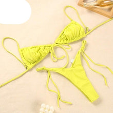 Load image into Gallery viewer, Halter Bikinis Swimsuit String Bikini Swimsuit for Women Triangle Tie Side Adjustable Swimsuit Bathing Suit 2 Piece Set New 2 Piece Swimwear High Cut Bikini Set Print Bandage Beachwear