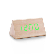 Load image into Gallery viewer, Digital Clock LED Wooden Alarm Clock Digital Alarm Clock with Wooden Electronic LED Time Display 3 Alarm Settings Humidity & Temperature Detect Wood Made Electric Clocks Table Sound Control Electronic Clocks Desktop USB/AAA Powered Home Table Decor