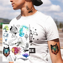 Load image into Gallery viewer, Realistic Black Temporary Small Big Tattoos Space Planets Animals Tatoos Waterproof Face Hands Tattoos For Girls Mens
