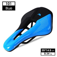 将图片加载到图库查看器,Ultra Light Comfortable Bicycle Saddle Mountain Road Bike Seat Soft Leather Hollow Breathable Cushion Seat Ergonomics Design Breathable Suspension Gel Bike Saddle Cushion For Mountain Bike Road Bike
