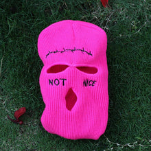 Load image into Gallery viewer, Embroidery Three-hole Balaclava Knit Hat Army Tactical CS Winter Ski Riding Mask Beanie Prom Party Mask Warm Mask Three 3 Hole Balaclava Knit Hat Ski Mask 3-Hole Knit Hat Full Face Cover Balaclava Hats Funny Party Embroidery Beanies Caps
