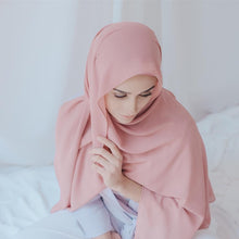 将图片加载到图库查看器,Winter Fashion Long Solid Color Soft Muslim Bubble Chiffon Hijab Scarf Shawls Hijab Elegant Scarf Wrap Lightweight Islamic Head Wear Escharpe Shawls Headband Wraps Lightweight Head Scarves Ladies Hijabs For Women
