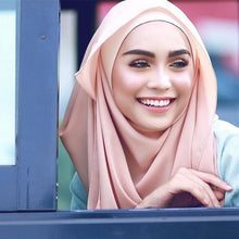 将图片加载到图库查看器,Winter Fashion Long Solid Color Soft Muslim Bubble Chiffon Hijab Scarf Shawls Hijab Elegant Scarf Wrap Lightweight Islamic Head Wear Escharpe Shawls Headband Wraps Lightweight Head Scarves Ladies Hijabs For Women