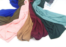 将图片加载到图库查看器,Winter Fashion Long Solid Color Soft Muslim Bubble Chiffon Hijab Scarf Shawls Hijab Elegant Scarf Wrap Lightweight Islamic Head Wear Escharpe Shawls Headband Wraps Lightweight Head Scarves Ladies Hijabs For Women