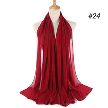将图片加载到图库查看器,Winter Fashion Long Solid Color Soft Muslim Bubble Chiffon Hijab Scarf Shawls Hijab Elegant Scarf Wrap Lightweight Islamic Head Wear Escharpe Shawls Headband Wraps Lightweight Head Scarves Ladies Hijabs For Women