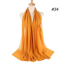将图片加载到图库查看器,Winter Fashion Long Solid Color Soft Muslim Bubble Chiffon Hijab Scarf Shawls Hijab Elegant Scarf Wrap Lightweight Islamic Head Wear Escharpe Shawls Headband Wraps Lightweight Head Scarves Ladies Hijabs For Women