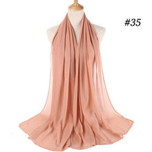 将图片加载到图库查看器,Winter Fashion Long Solid Color Soft Muslim Bubble Chiffon Hijab Scarf Shawls Hijab Elegant Scarf Wrap Lightweight Islamic Head Wear Escharpe Shawls Headband Wraps Lightweight Head Scarves Ladies Hijabs For Women