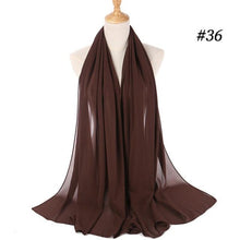 将图片加载到图库查看器,Winter Fashion Long Solid Color Soft Muslim Bubble Chiffon Hijab Scarf Shawls Hijab Elegant Scarf Wrap Lightweight Islamic Head Wear Escharpe Shawls Headband Wraps Lightweight Head Scarves Ladies Hijabs For Women