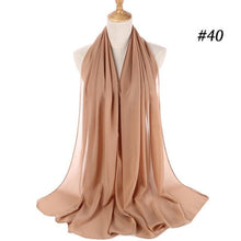 将图片加载到图库查看器,Winter Fashion Long Solid Color Soft Muslim Bubble Chiffon Hijab Scarf Shawls Hijab Elegant Scarf Wrap Lightweight Islamic Head Wear Escharpe Shawls Headband Wraps Lightweight Head Scarves Ladies Hijabs For Women