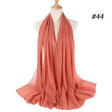 将图片加载到图库查看器,Winter Fashion Long Solid Color Soft Muslim Bubble Chiffon Hijab Scarf Shawls Hijab Elegant Scarf Wrap Lightweight Islamic Head Wear Escharpe Shawls Headband Wraps Lightweight Head Scarves Ladies Hijabs For Women